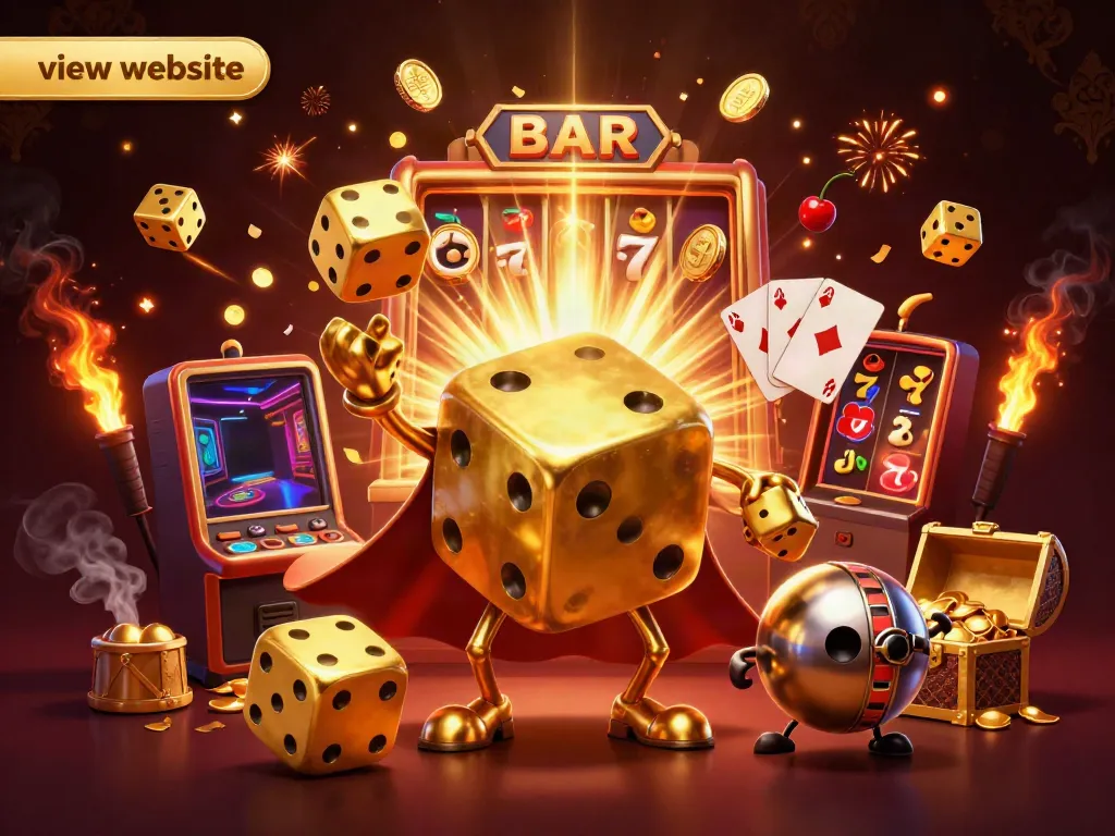 Experience the excitement of casino gaming: view website with a vibrant, animated scene.