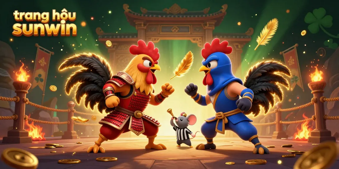 Experience exciting gameplay at trang chủ sunwin featuring cartoon roosters in a dynamic standoff.