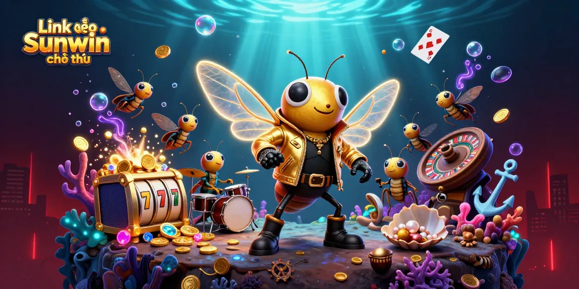 Experience the thrill of Link vào Sunwin chính thức with vibrant casino elements and 3D characters.